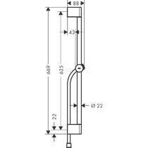 Душевая стойка 65 см Hansgrohe Unica Pulsify S 24400700 с держателем-слайдером и душевым шлангом 160 см, белый матовый, фото №2