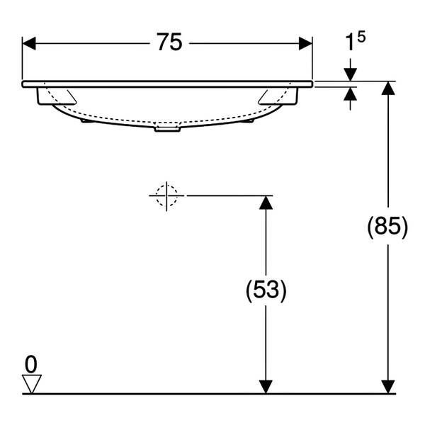 Раковина Geberit iCon 501.844.00.3 встроенная 75 см, фото 3