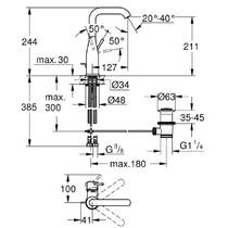 Смеситель для раковины Grohe Essence 24174GN1 брашированное золото, фото №2