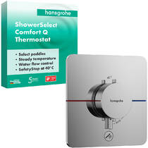Смеситель скрытого монтажа для душа Hansgrohe ShowerSelect Comfort Q 15589000 с термостатом, на 1 потребитель, хром (наружная часть), фото №2