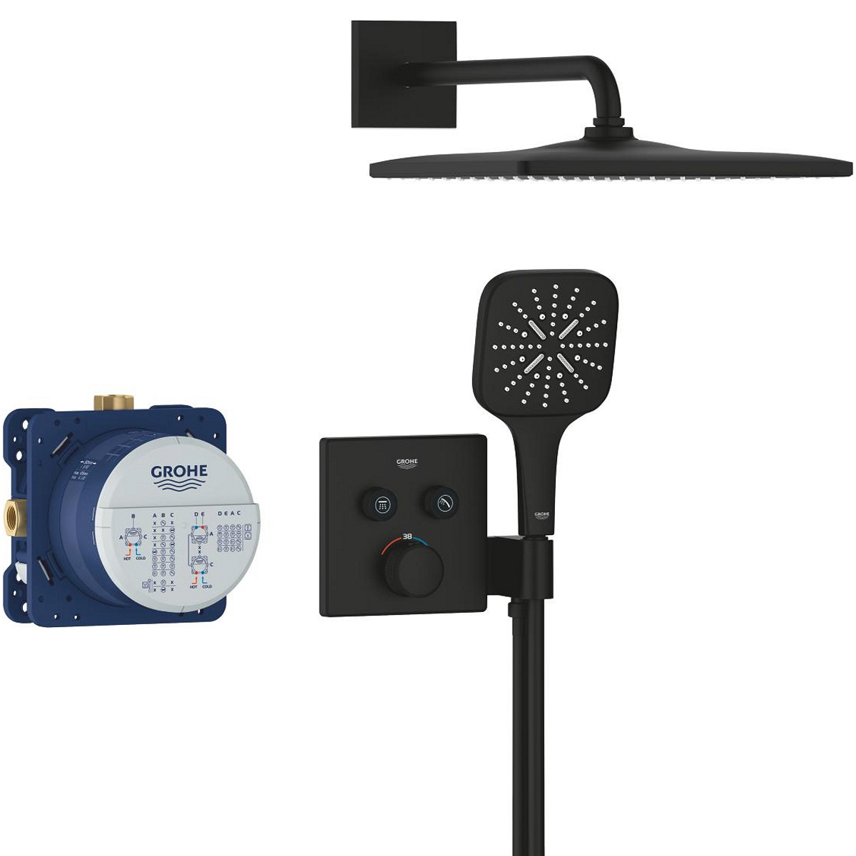 34865KF0 SmartControl Душова система з термостатом, чорний матовий (1 сорт)
