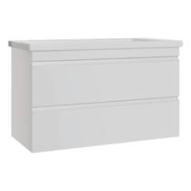 Тумба Primera Frame 753100W 100 см с раковиной и сифоном, белая глянцевая, фото №1