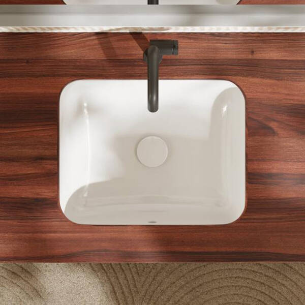 Раковина прямокутна Hansgrohe Xuniva Q 60154450 450x350 мм під стільницю, з переливом, білий, фото 4