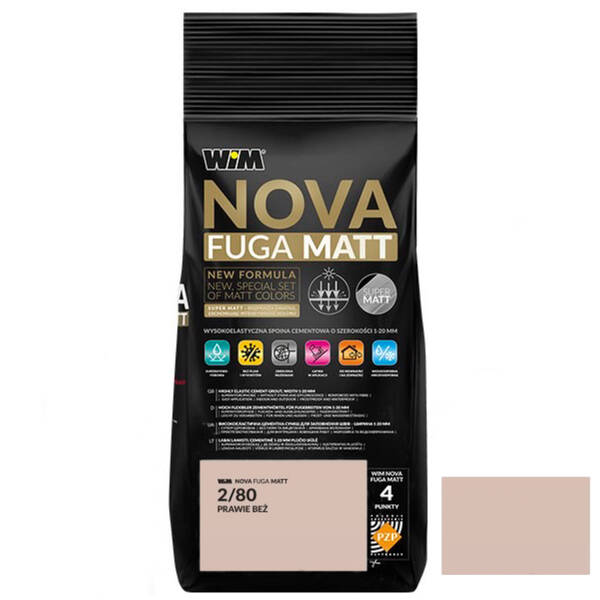 Заповнювач для швів WIM Nova Fuga Matt 2/80 темно-бежевий 2кг, фото 2