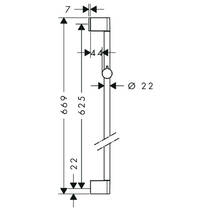 Душова штанга Hansgrohe Unica 26505000 65 см, хром, фото №2