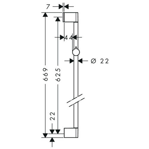Душова штанга Hansgrohe Unica 26505000 65 см, хром, фото 2