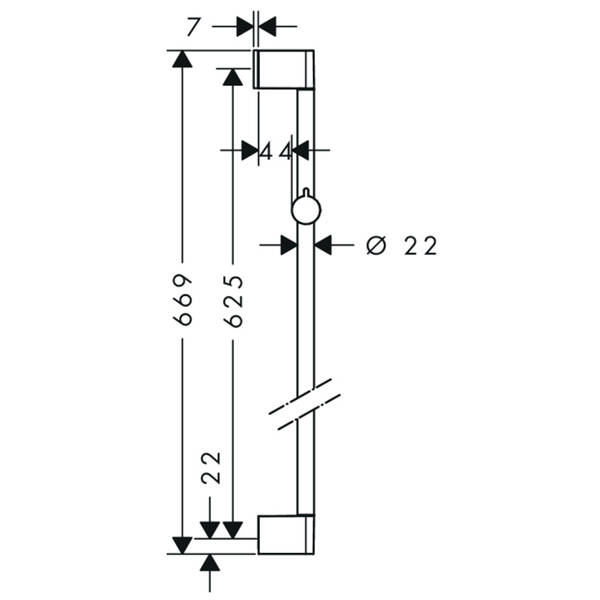 Душова штанга Hansgrohe Unica 26505000 65 см, хром, фото 2