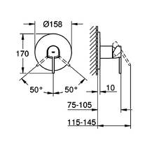 Змішувач прихованого монтажу для душу Grohe Plus 24059AL3 графіт темний матовий, фото №2