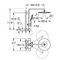 Душевая система Grohe Rainshower 26836GN0 брашированное золото, фото №5