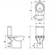 Унитаз-компакт Cersanit Etiuda 593 CleanOn 011 3/6 л без сидения, фото №4