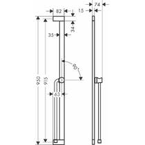Душевая стойка 90 см Hansgrohe Unica E Puro S 24403140 с держателем-слайдером и душевым шлангом 160 см, бронза, фото №2