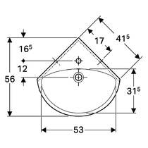 Раковина Geberit Selnova 501.050.00.5 угловая 59 см, фото №2