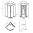 Душова кабіна AM.PM X-Joy W94C-401-090BT 90x90 см, профіль чорний матовий, скло прозоре, фото 2