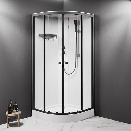 Душова кабіна AM.PM X-Joy W94C-401-090BT 90x90 см, профіль чорний матовий, скло прозоре, фото 3