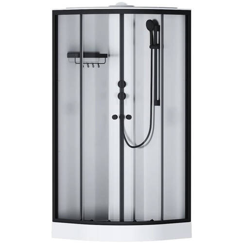 Душова кабіна AM.PM X-Joy W94C-401-090BT 90x90 см, профіль чорний матовий, скло прозоре, фото 1