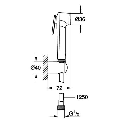 Гигиенический душ Grohe Tempesta-F Trigger Spray 30 1025302431 черный матовый, фото 3