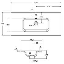 Раковина Berloni Bagno Sky LAV SKY IN CX R 4K 101х46,5 см глянцева біла, фото №2