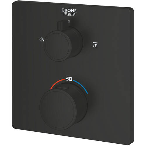 Смеситель скрытого монтажа для душа Grohe Grohtherm 1022092430 с термостатом на 2 потребителя, черный, фото 4