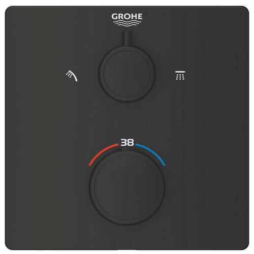 Смеситель скрытого монтажа для душа Grohe Grohtherm 1022092430 с термостатом на 2 потребителя, черный, фото 3
