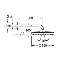 Верхний душ Grohe Tempesta 250 Cube 266872430 с кронштейном, черный, фото №3