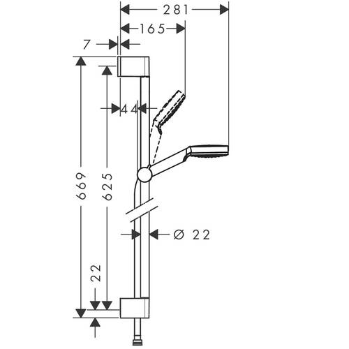 Душовий набір Hansgrohe Crometta 26554400 зі стійкою 65 cm, 1 режим струменю, білий/хром, фото 2