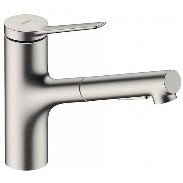 Смеситель для кухни Hansgrohe Zesis M33 74820800 с выдвижным изливом, под сталь, фото 1