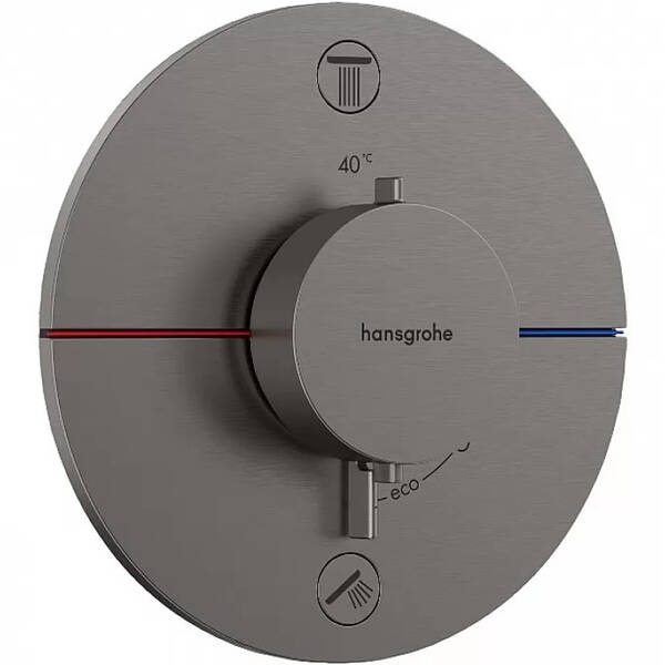 Смеситель скрытого монтажа для душа Hansgrohe ShowerSelect Comfort S 15554340 с термостатом, хром черный матовый, фото 1
