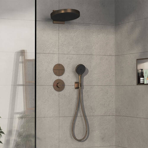 Змішувач прихованого монтажу для душу Hansgrohe ShowerSelect Comfort S 15562140 з термостатом, бронза матовий, фото 3