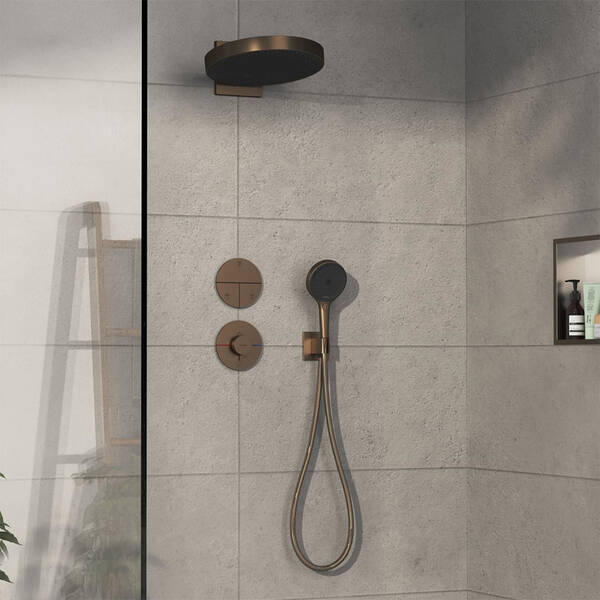 Змішувач прихованого монтажу для душу Hansgrohe ShowerSelect Comfort S 15562140 з термостатом, бронза матовий, фото 3