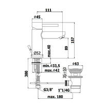 Змішувач для раковини Paffoni Stick SK 075H ST сталевий, фото №2