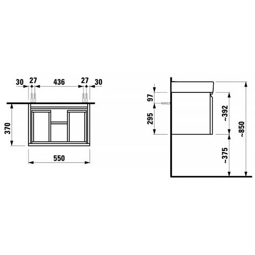 Тумба для раковины Laufen Pro S H4830310954751 подвесная, белый глянец, фото 2
