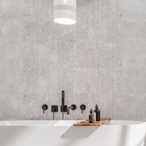 Плитка Golden Tile Gloria Flowers Сірий GL2151 30Х60 см, фото 3