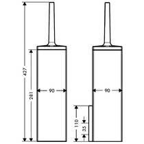 Щітка для унітазу Axor Universal Rectangular 42655340 хром чорний матовий, фото №2