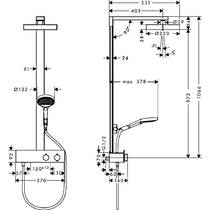 Душевая система Hansgrohe Rainfinity 250 1jet EcoSmart 28742000 с термостатом, хром, фото №2