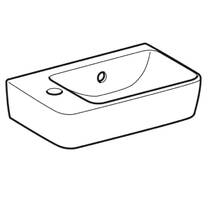 Раковина Geberit Selnova Compact 501.518.00.7 с сокращенным вылетом 40см, отверстие для смесителя слева, белый глянец, фото №2