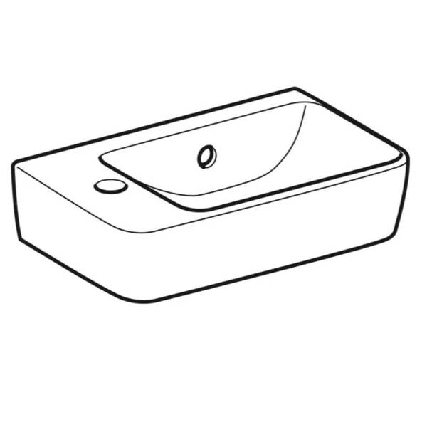 Раковина Geberit Selnova Compact 501.518.00.7 с сокращенным вылетом 40см, отверстие для смесителя слева, белый глянец, фото 2