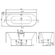Ванна акрилова Villeroy&Boch Loop&Friends UBA180LOF9CS00V-01 180х80 см з ніжками, білий глянець, фото №2