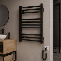 Полотенцесушитель электрический Hygge Family Derby 6.1.0400.06.BM 570х430 мм, черный матовый, фото №1