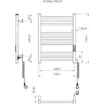 Рушникосушарка електрична Hygge Family Derby 6.1.0400.06.WM 570х430 мм, білий матовий, фото №4