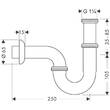 Сифон для раковини трубний Hansgrohe 53002000 хром, фото 2
