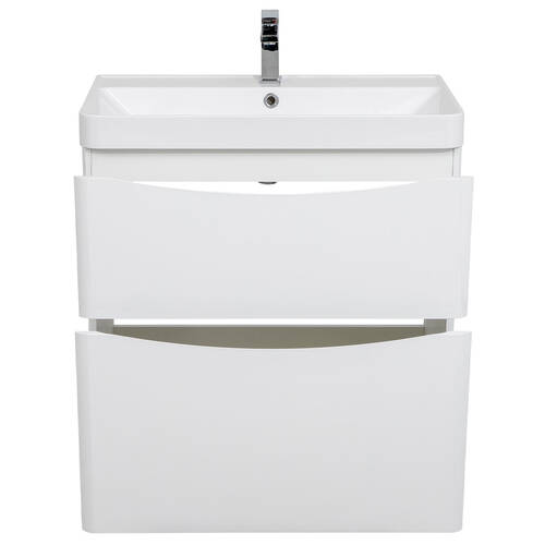 Тумба Аква Родос Амеріна 22915 підлогова білий глянець з раковиною Deep 75 см, фото 3