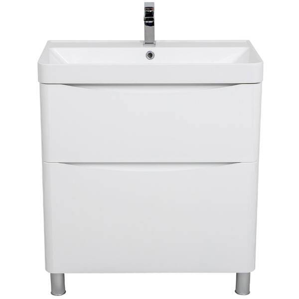 Тумба Аква Родос Амеріна 22915 підлогова білий глянець з раковиною Deep 75 см, фото 4