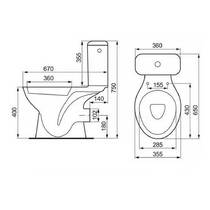 Унитаз-компакт Mito Koral 767 011 3/6л (CCKZ1015371894 / K681-001) с полипропиленовым сиденьем с металлическими креплениями, фото №2