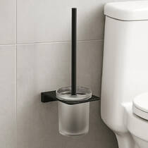 Щітка для унітаза Devit Do It 4030170B з тримачем, чорний матовий, фото №1