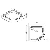 Душевой поддон AM.PM Gem W90T-401-080W 80х80 см четверть круга, фото №2