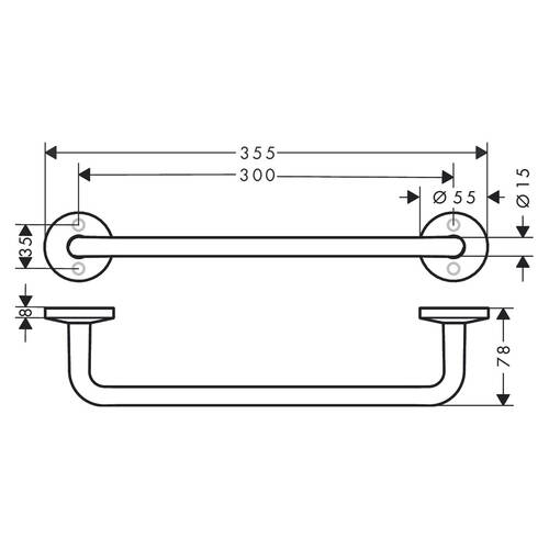 Поручень Axor Universal 42813340 черный матовый хром, фото 2
