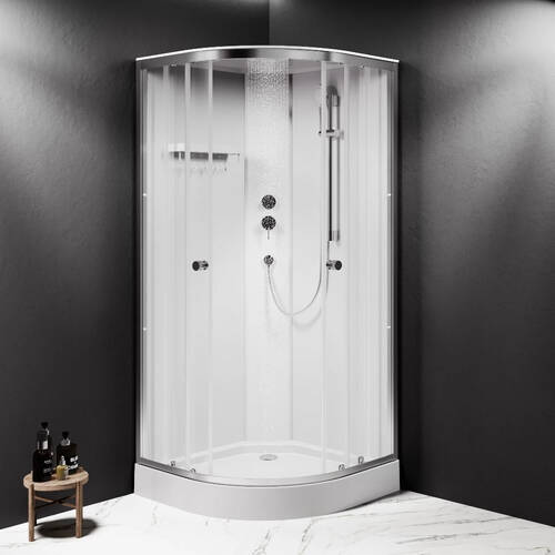 Душова кабіна AM.PM X-Joy W94C-401-090MT 90х90 см профіль хром матовий, прозоре скло, з піддоном, фото 4