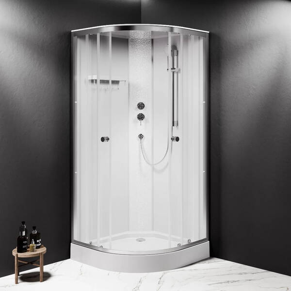 Душова кабіна AM.PM X-Joy W94C-401-090MT 90х90 см профіль хром матовий, прозоре скло, з піддоном, фото 4