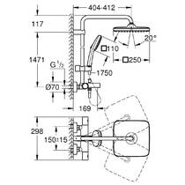 Душевая система Grohe Tempesta Cosmopolitan 266912431 с изливом, черный матовый, фото №5