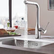 Змішувач для кухні Grohe Essence 30504000 з висувним дворежимним виливом, фото 6